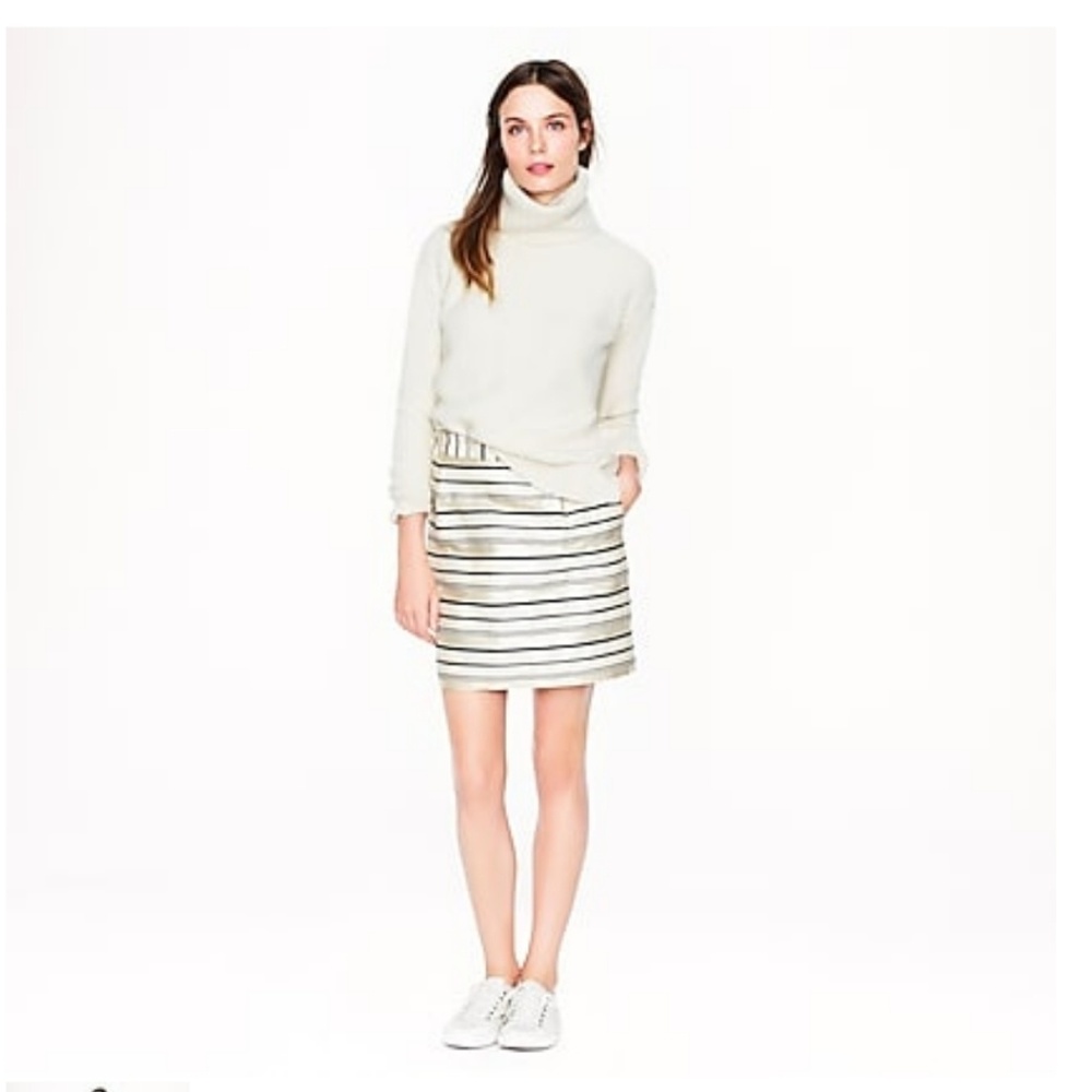 J Crew Gold Stripe Mini Skirt‎